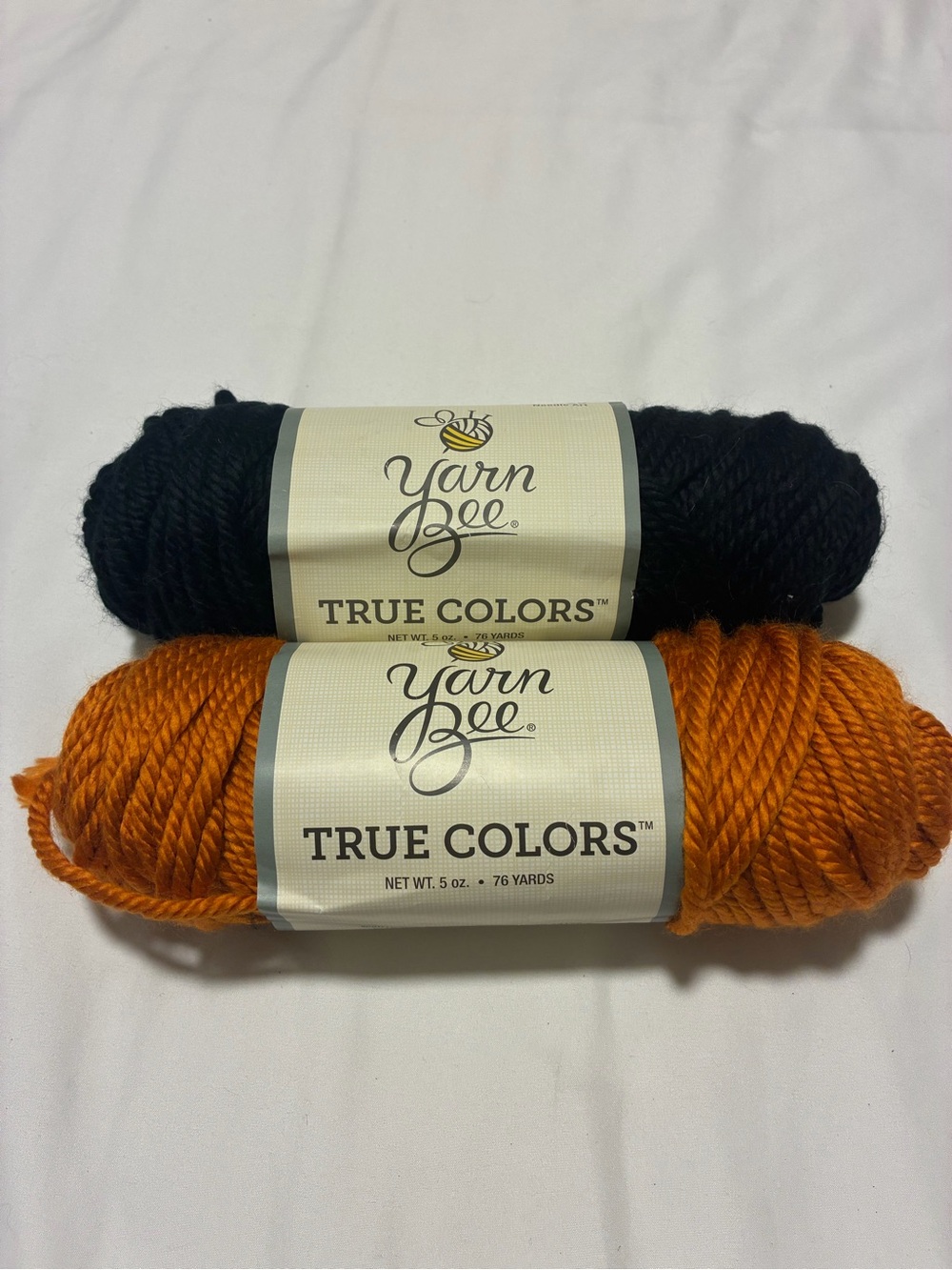Yarn Bee True Colors Yarn Skeins - Black & Pumpkin Orange Halloween Colors
